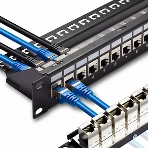 ZoeRax Patch Panel 24 Port Cat6 Cat6a Cat7 with Inline Keystone Coupler - Picture 1 of 9