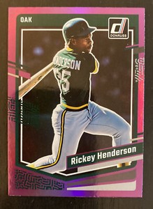 2023 Donruss Holo Purple #189 Rickey Henderson Oakland Athletics A's