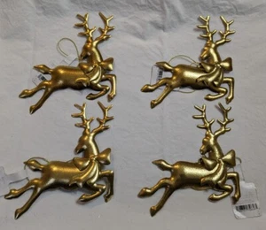 Target 2023 Wondershop 4 Ornamente goldfarben springendes Rentier Hammer Metall Weihnachten - Bild 1 von 6