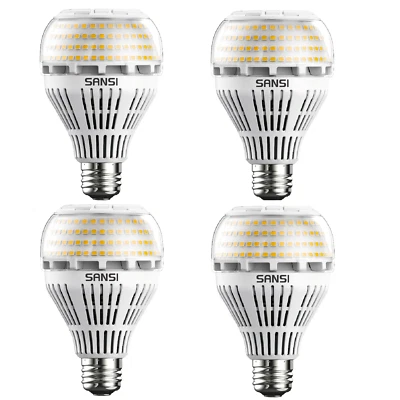 4 pcs 27W LED Light Bulb 4000lm 250W Equivalent 3000K Warm White Ceramic Lamp - Image 1 of 4