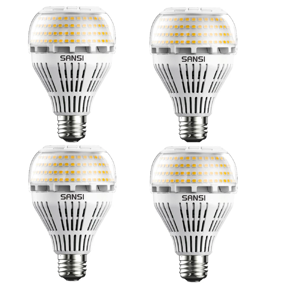 4 pcs 27W LED Light Bulb 4000lm 250W Equivalent 3000K Warm White Ceramic Lamp - Image 1 of 4