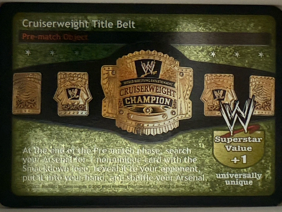 Cruiserweight Title Belt WWE WWF Raw Deal CCG TCG Card Rare foil - Image 1 of 1