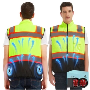 Safety Cooling Vest Jacket with 2 Fans - Men and Women 21V Air Conditioner Re... - Picture 1 of 9