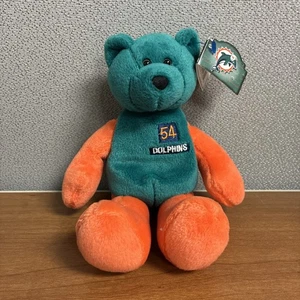 🏈 1991 NFL AUTHENTIC MIAMI DOLPHINS ZACH THOMAS #54 LIMITED TREASURES BEAN BEAR - Bild 1 von 11