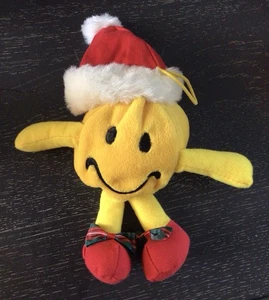 Vintage Y2K Dan Dee Smiley Face Christmas Plush Santa Hat Red Shoes Pre Owned - Picture 1 of 7