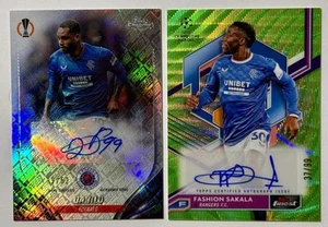 2023-24 Topps Chrome UEFA Toppsfractor Auto #/52 Danilo Rangers FC + Sakala Auto - Picture 1 of 6