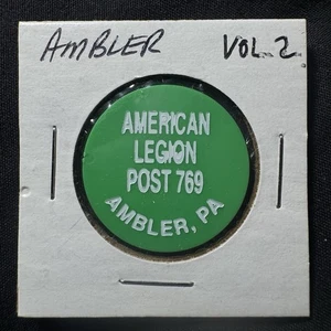 American Legion Post 769 Ambler, PA. Good For ? Green Plastic Token. P394 - Picture 1 of 4