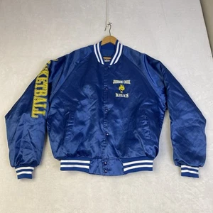 Vintage 80s Johnson Creek High School Basketball Satin Snap Up Jacket Men's L - Picture 1 of 12
