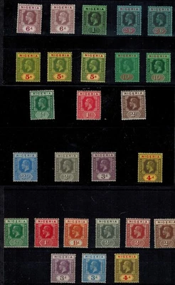 Nigeria 1921-32 SG 15-29a 1/2d - 10/- Die I & II con sombras adicionales MOG GEM CV L550+ Foto 1 de 2