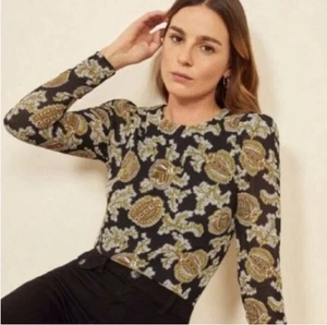 Reformation Paisley Floral Talia Blouse Size XS - Bild 1 von 9