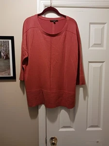 Cyrus Dolman 3/4 Arm leichte Strick Tunika Pullover Burnt Orange/Rost 1X - Bild 1 von 5