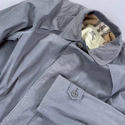Abrigo Burberry London Hombre LG Largo Gris Mac Trench Nova Cuadros Forrado Hecho en Inglaterra Foto 1 de 4