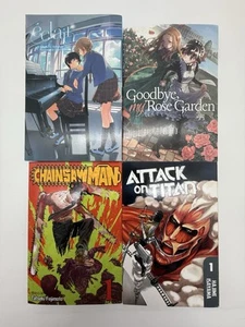 Lot of 4 Random Mixed Manga Books GL/Yuri, Shonen (eclair, Chainsaw man, AOT...) - Picture 1 of 5