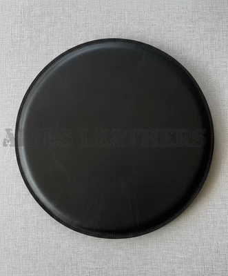 Genuine Leather Cushions Chair Pad Round Black Comfortable Indoor Seating Modern - Image 1 of 4