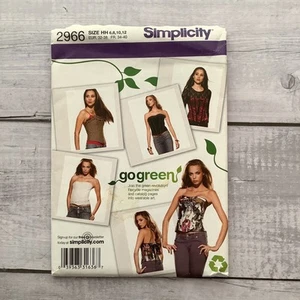 Simplicity 2966 Sewing Pattern Corset Top Go Green Recycled Misses Sz 6-12 UNCUT - Picture 1 of 5