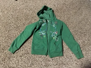 Girls Hoodie Size XS/S 7/8 SO Brand Peace Zipper Closure Long Sleeved Nice - Picture 1 of 5