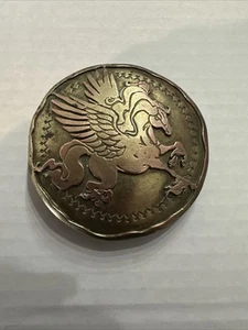 Pegasus Belt Buckle Boho Hippie Mythological Winged Horse Vtg 70s LaVenta Brass - Picture 1 of 10