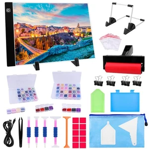 183PCS A4 Diamante Pittura Light Pad Kit, Pannello Luminoso per Pittura Diamante Ac... - Foto 1 di 7