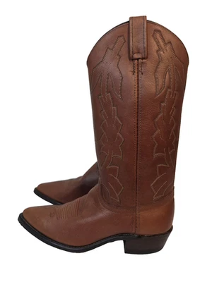 Dan Post P2552 Marlboro Womens 8M Brown Country Leather Cowboy Western Boots VTG - Image 1 of 4