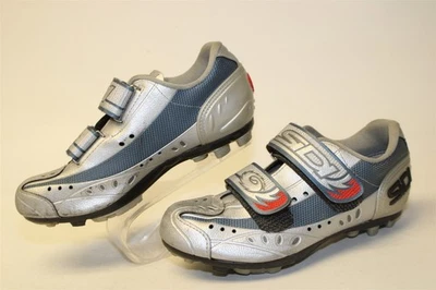 SIDI женщин широкий размер 6,4 38 рака молочной железы Серебряный горный велосипед 2 болта обувь - Изображение 1 из 4