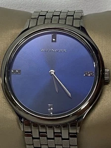 WITTNAUER QUARZ WN3100 HERREN SCHWARZE KRAWATTE UHR DIAMANT SAPHIRGLAS GLIEDER C4 - Bild 1 von 21