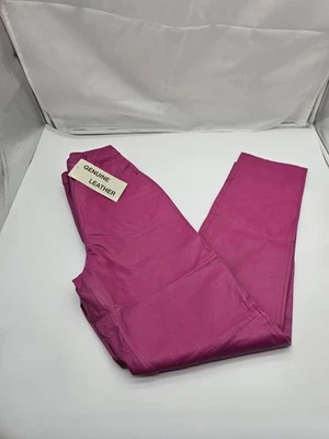 Nuevo con etiquetas Pantalones Metrostyle Cuero Genuino Rosa Para Mujer Forrados Talla 8T Cinturón Aros Foto 1 de 4