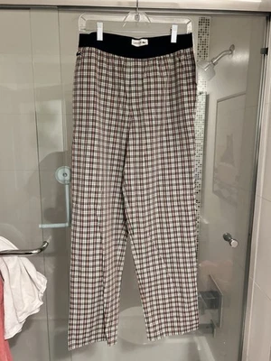 NWT Lacoste Lounge Pajama Pants Mens Small Plaid Sleepwear Croc Elastic Waist - Image 1 of 4