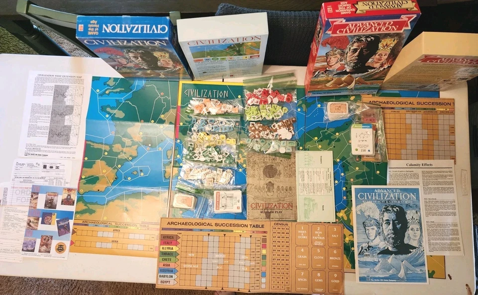 Civilization Base & Advanced & Western Expansion Map Avalon Hill COMPLETE game - Image 1 of 4