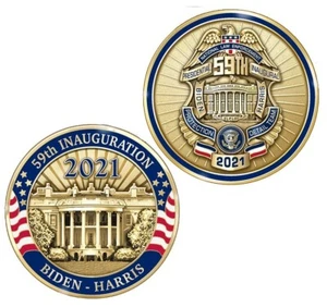 Joe Biden Kamila Harris Einweihung Strafverfolgung Schutzdetail Goldmünze - Bild 1 von 3