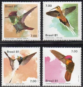 Brazil KOLIBRIS Scott # 1739 - 1742 neuwertig nie klappbar komplett 1981 Set - Bild 1 von 1