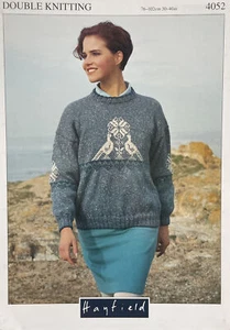 Hayfield Ladies Bird Patterned Sweater DK KNITTING PATTERN 4052 - 30-40” - Picture 1 of 4