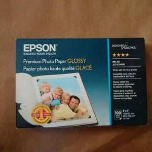 NEU Epson Premium Fotopapier glänzend 4"x6" (100 Blatt) 1 Packung - Bild 1 von 2