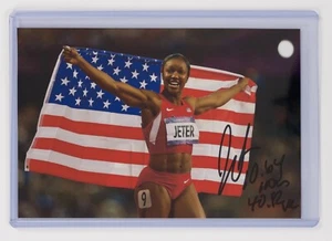 Carmelita Jeter signiertes 4x6 Foto - Olympiade London 2012 Sprinter Läufer - Bild 1 von 2