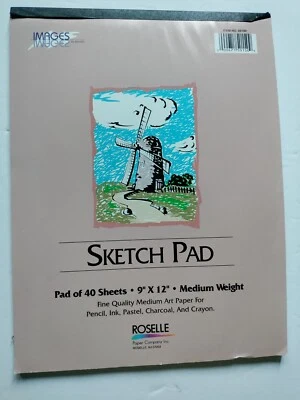 Roselle Images White  40 Sheets 9"x12" Sketch Pads, Medium Weight - Image 1 of 3