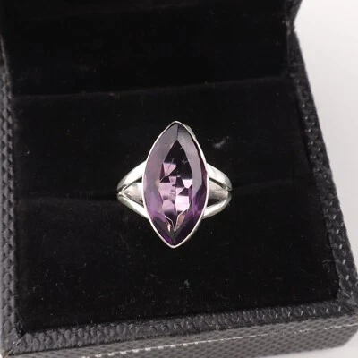 Amethyst Gemstone 925 Sterling Silver Ring Handmade Jewelry Ring For Gift - Image 1 of 3