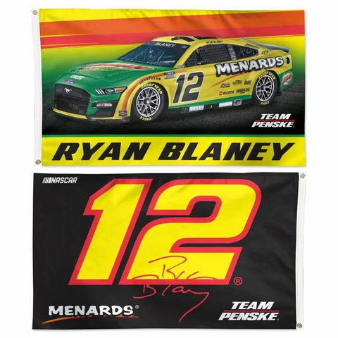 Ryan Blaney 2022 Wincraft #12 Menard's/Libman  3' x 5' 2 Sided Flag FREE SHIP Cover