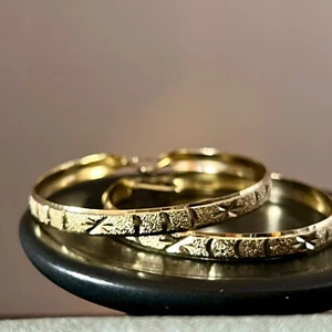 Brasilianischer goldgefüllter Reifen Ohrringe, goldgefüllter Schmuck, Geschenk für sie - Bild 1 von 6