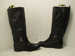 Enzo Angiolini Daniana Black Leather Riding Boots Womens Size 10 M - Picture 1 of 12