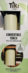 TIKI Brand 2-Pack Easy Install 65 inch TIKI Torch Retro Stripe Metal Green - NEW - Picture 1 of 4