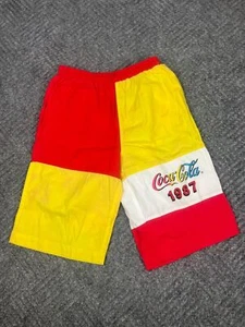 Vintage 80s Coca Cola Shorts Boys Large Multicolored Drawstring NOS - Picture 1 of 13