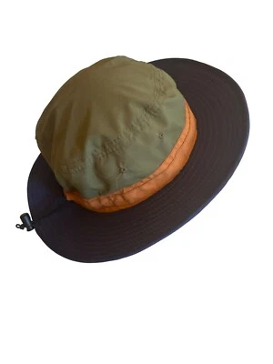 Panama Jack Original Nylon Wide Brim Sun Hat Large Green & Orange With Navy Blue - Image 1 of 4