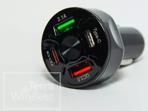 4-port USB Car Charger Adapter Cigarette•Kyocera ZTE Blackberry Lenovo Panasonic - Picture 1 of 3