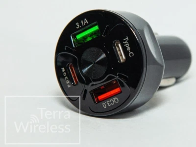 4-port USB Car Charger Adapter Cigarette•Kyocera ZTE Blackberry Lenovo Panasonic - Image 1 of 3