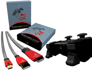 Gioteck Cavo Di Ricarica USB HDMI Schulter-Tasten Caps per Sony PS3 Controller - Foto 1 di 8