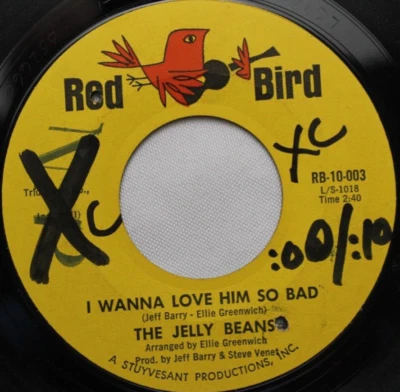 THE JELLY BEANS I WANNA LOVE HIM SO BAD / SO LONG 45 7" VINYL RECORD VG+ - Image 1 of 4