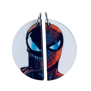 Venom & Spider-Man Matched Pendant Set | Comic Book BFF or Couples Gift - Picture 1 of 6