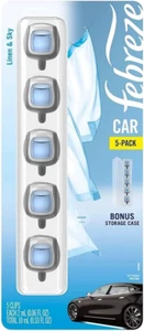 Febreze Air Freshener Vent Clips - 5 Pieces Car Automotive Linen Sky Scent NEW - Picture 1 of 3