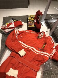 Original Ferrari 348 challenge racers outfit - Overall, Handschuhe, Schuhe