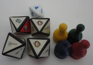 1995 Original Jumanji Action Board Game Replacement Part Dice & Pawns Piece - Picture 1 of 1