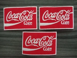3 pcs CoCA CoLA Coke Soda Patch Embroidered Iron or Sew on Shirt Jacket bag hat - Picture 1 of 7